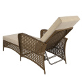 Mobiliário de jardim Rattan Sun Lounger Cadeira de praia ao ar livre